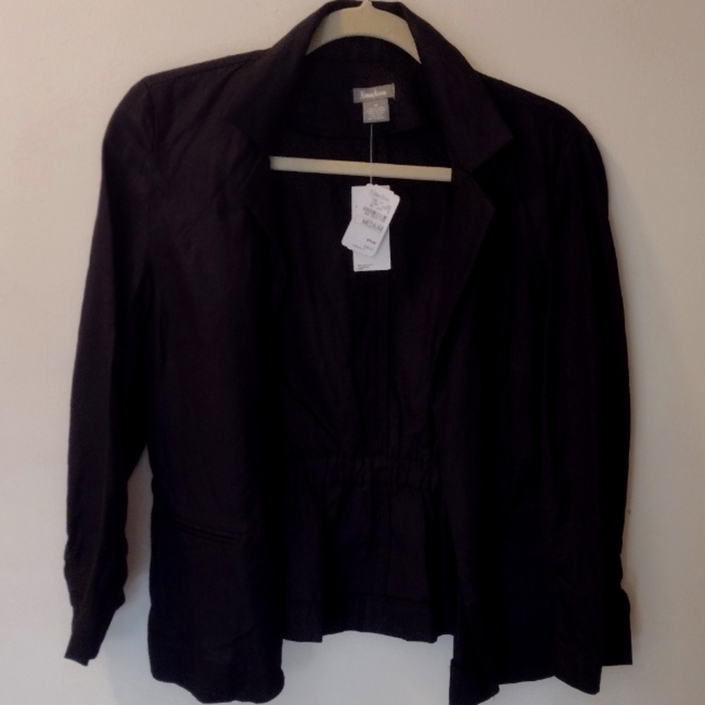 Neiman Marcus Women's Linen Jacket Size M Black